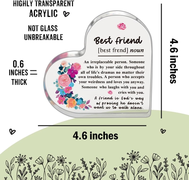 Friendship Birthday Gift for Women - Acrylic Plaque Decor