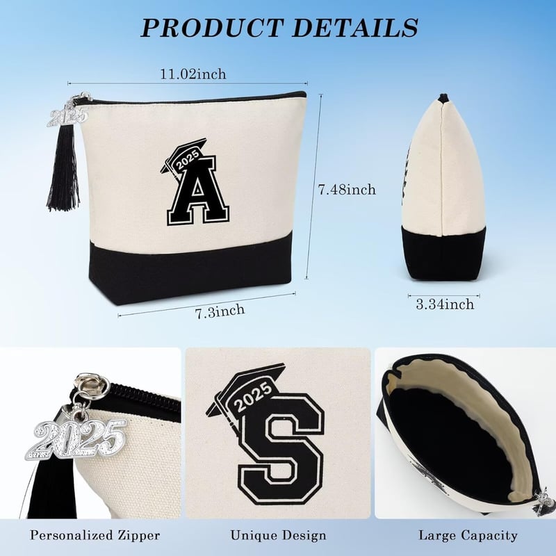 Graduation Gift: Personalized Skincare Makeup Bag for Her