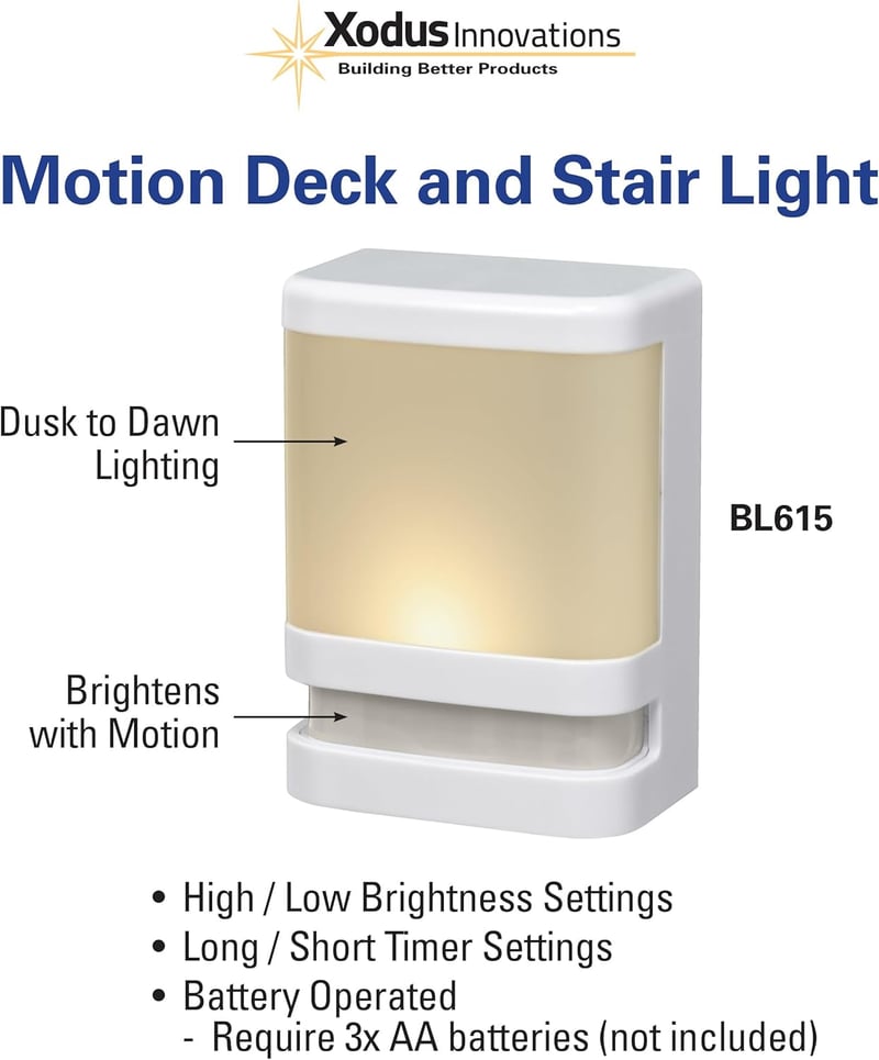 Battery Operated Motion Activated LED Deck Light - Weather Resistant