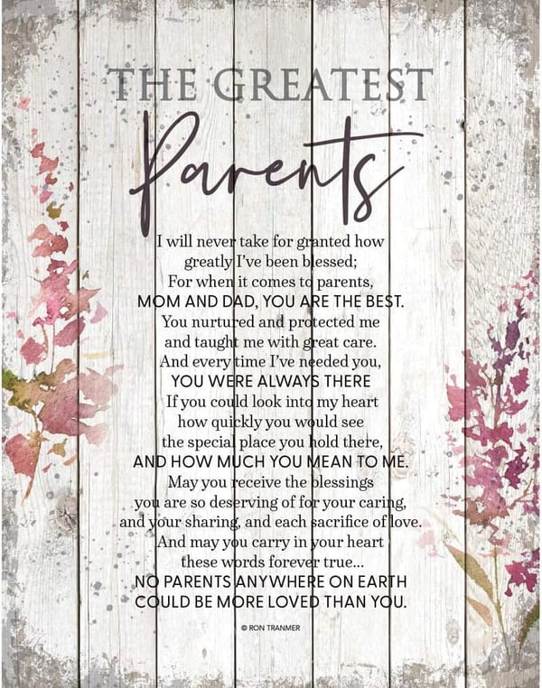 Greatest Parents Wall Plaque - Made in USA, Vertical Frame Decor