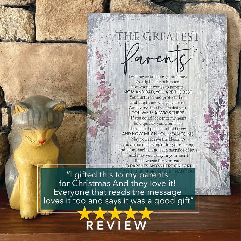 Greatest Parents Wall Plaque - Made in USA, Vertical Frame Decor