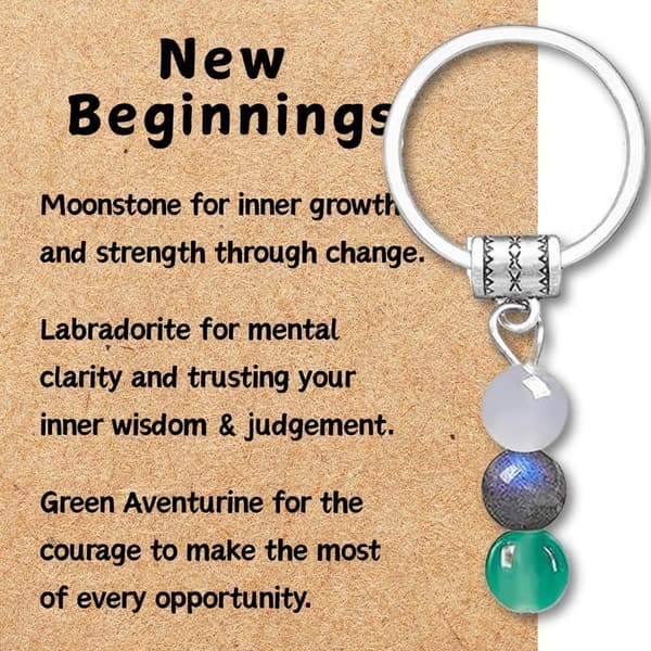 Natural Crystals Keychain for Graduation & New Beginnings