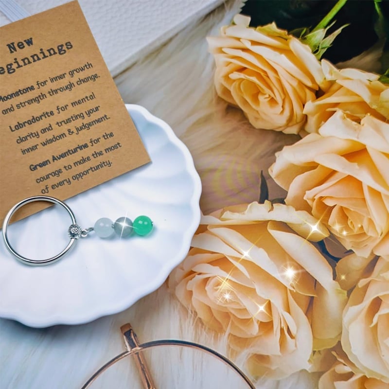 Natural Crystals Keychain for Graduation & New Beginnings