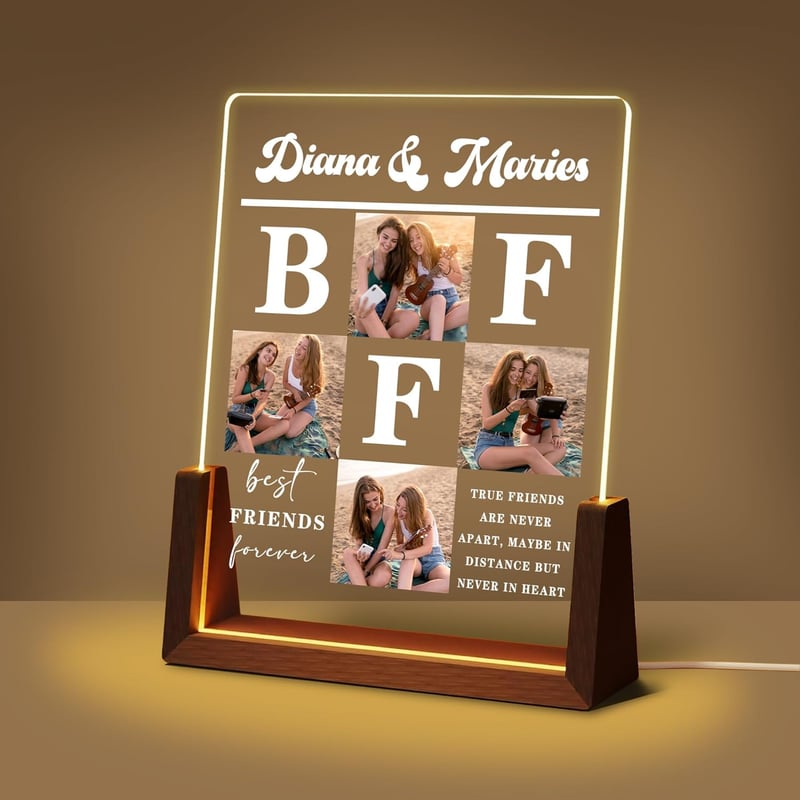 Personalized Birthday Acrylic Night Light for Best Friends