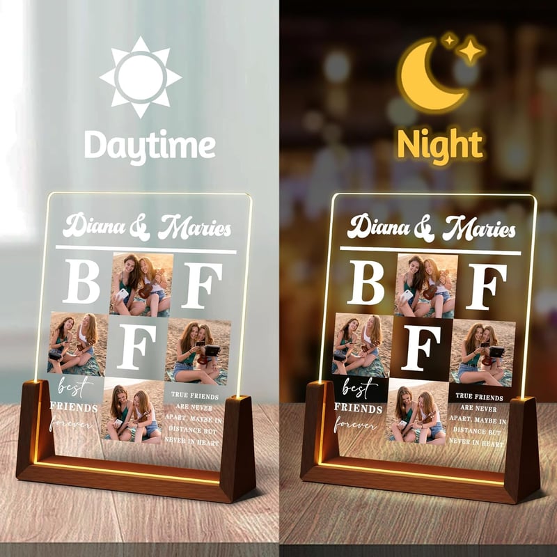 Personalized Birthday Acrylic Night Light for Best Friends