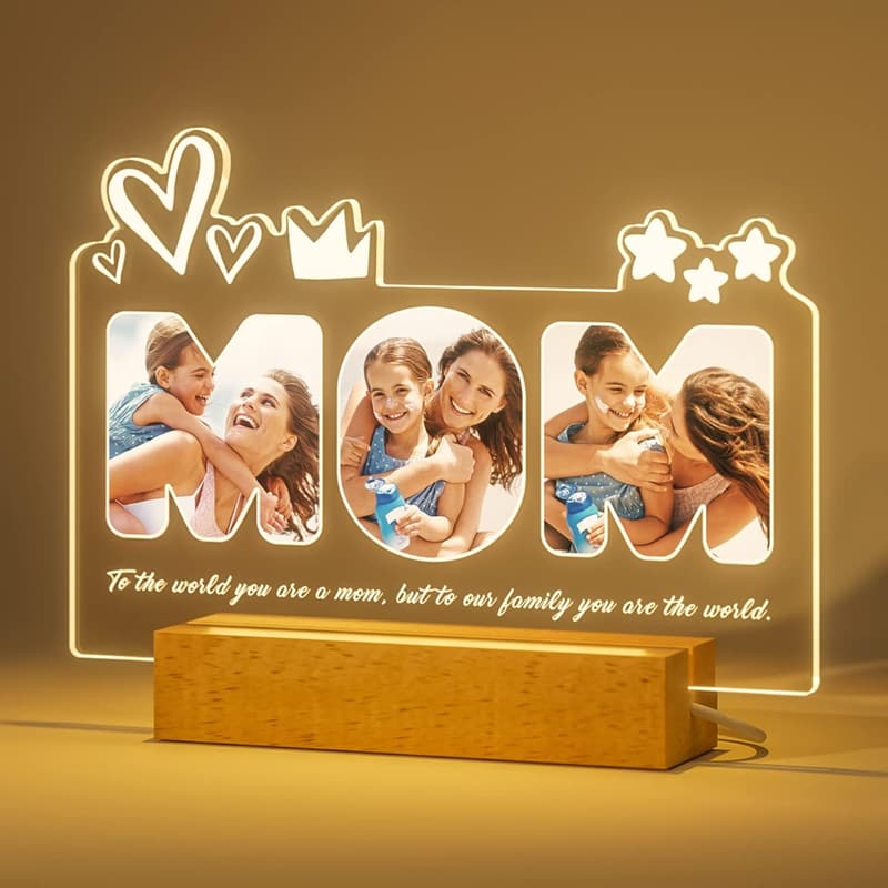 Personalized Night Light with Picture - Mother's Day Gift for Mom