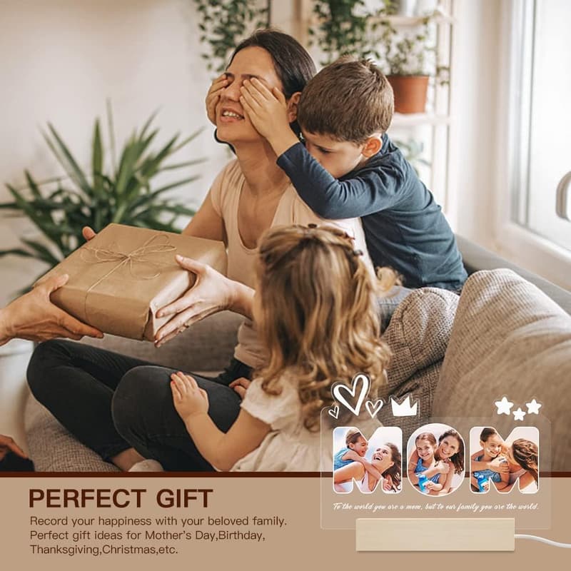 Personalized Night Light with Picture - Mother's Day Gift for Mom