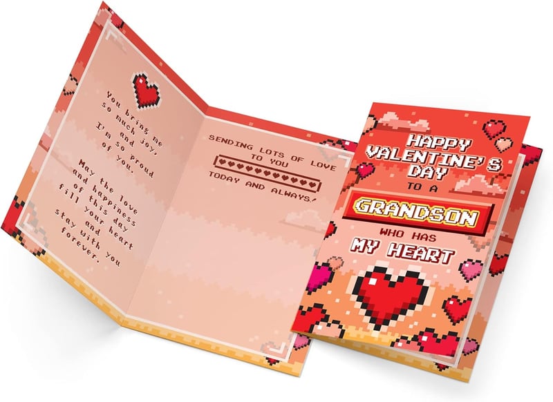 Eco-Friendly Valentine's Day Card for Grandson, 5x7.75 inches