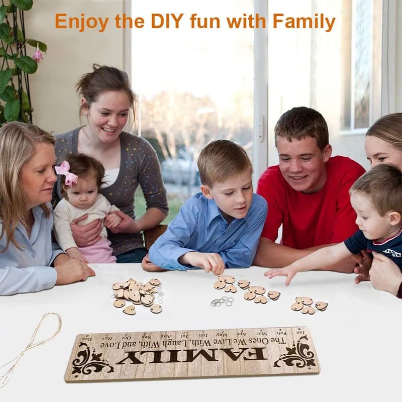 Personalized Wooden Family Birthday Reminder Calendar for Mom