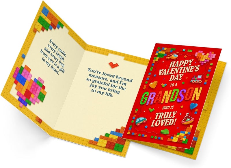 Valentine's Card for Grandson - Eco-Friendly, Premium Quality