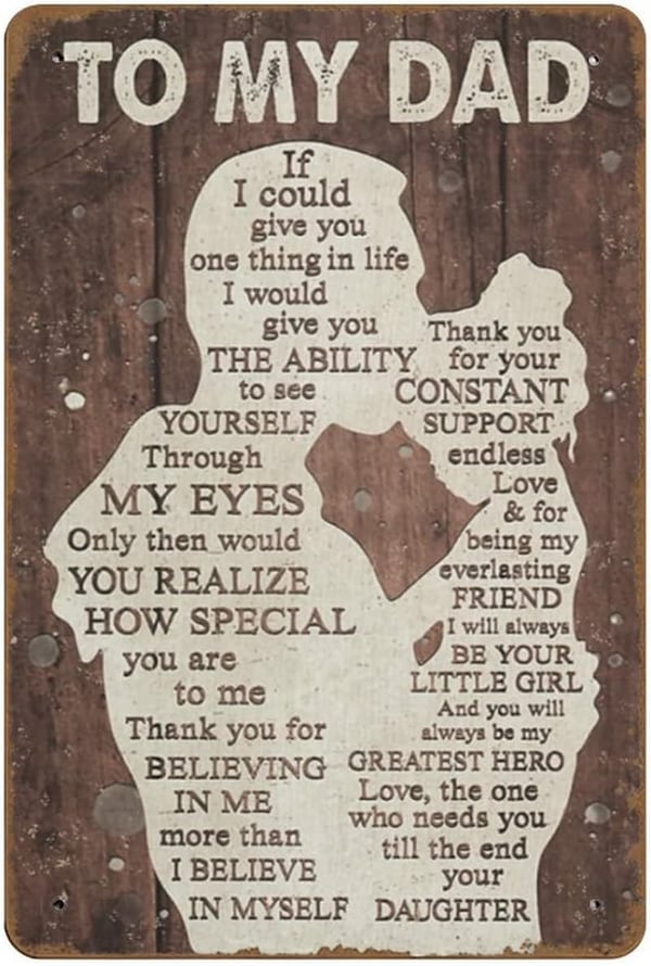 Dad Wall Art Plaque - Vintage Birthday & Father's Day Gift