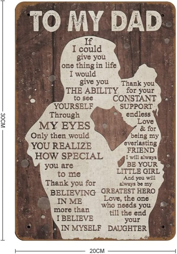 Dad Wall Art Plaque - Vintage Birthday & Father's Day Gift