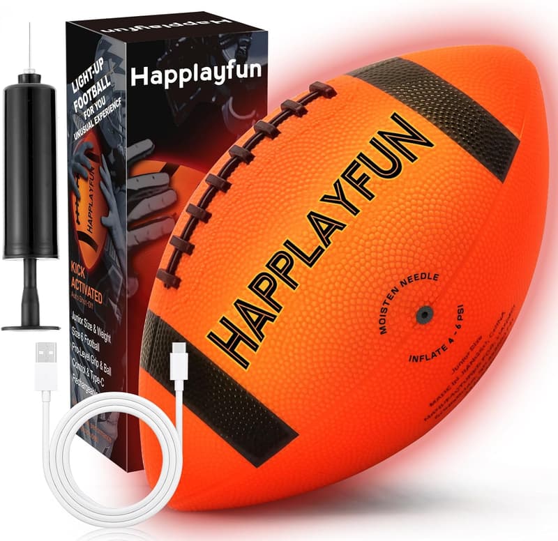 LED Glow in the Dark Footballs for Kids Age 8-13