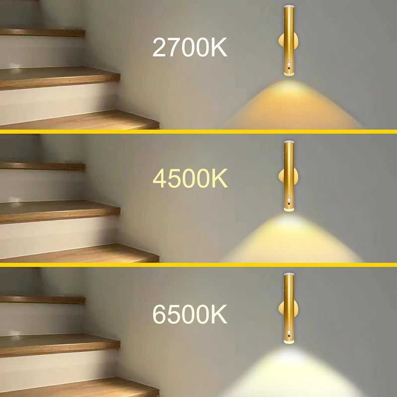Rechargeable Motion Sensor LED Night Light - Gold