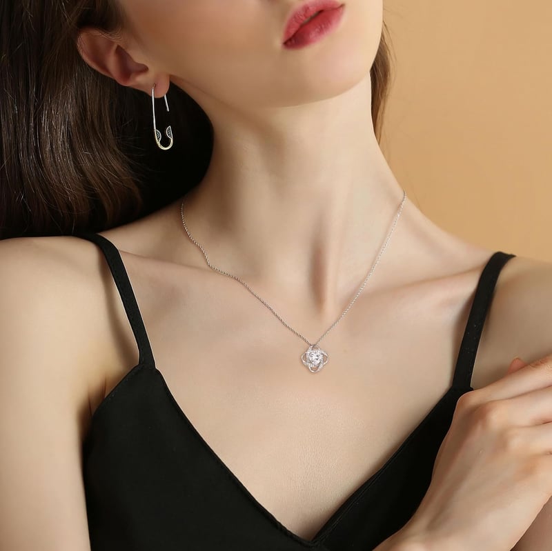 Graduation Jewelry: Sterling Silver Love Knot Pendant Necklace