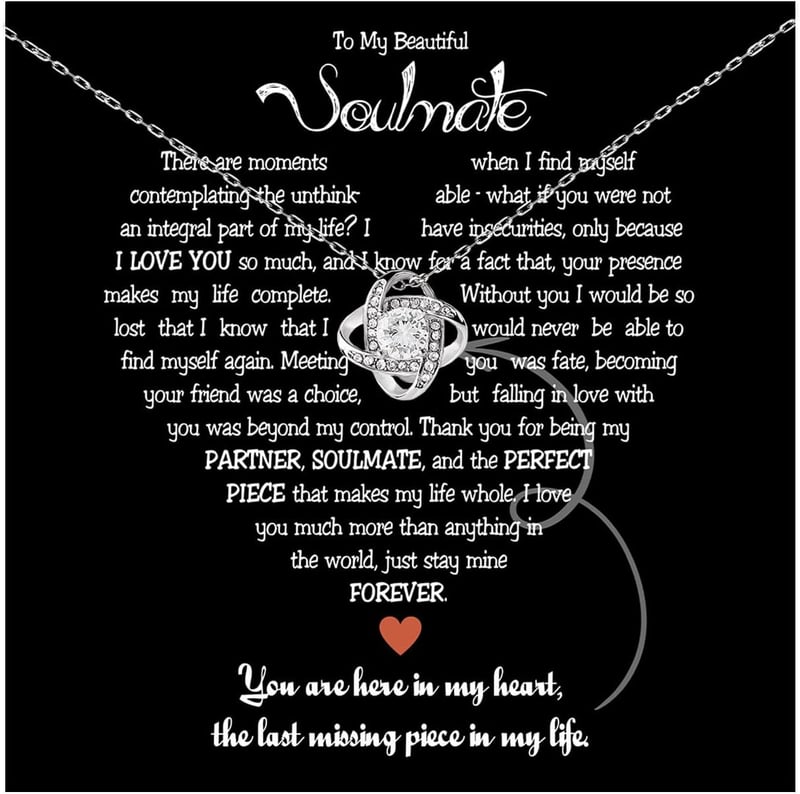 Love Knot Necklace for Soulmates, Promise Gift for Women