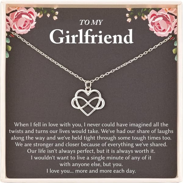 925 Sterling Silver Tiny Infinity Heart Necklace for Her