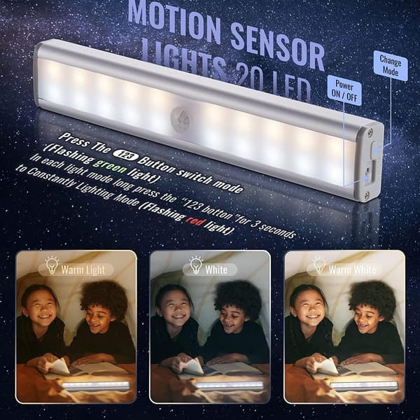 Wireless LED Motion Sensor Bar Lights for Indoor Use