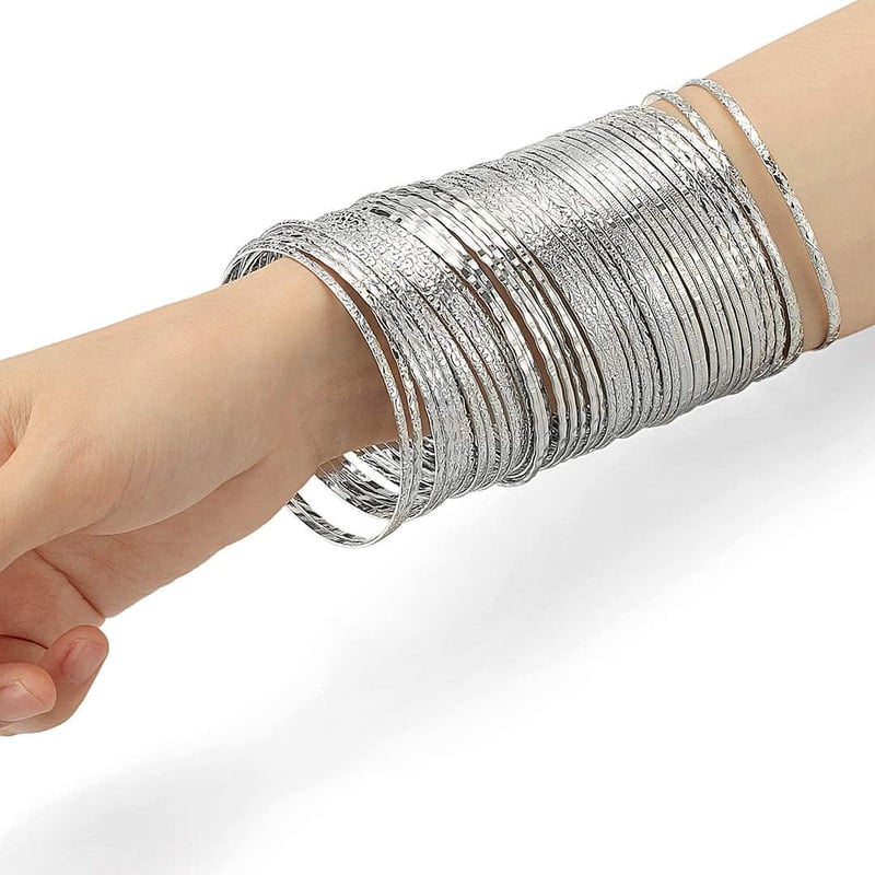 Aztec Multi Metal Bangle Set - 50 Pieces