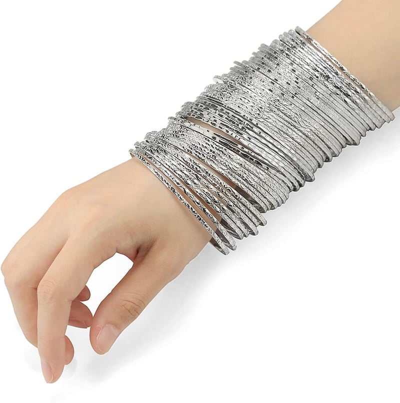 Aztec Multi Metal Bangle Set - 50 Pieces