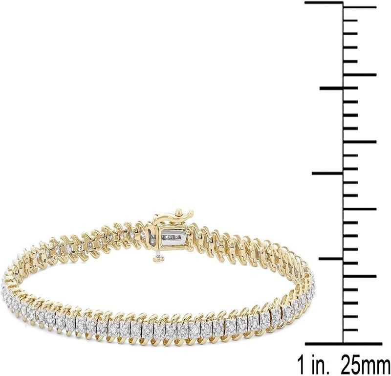 Diamond Tennis Bracelet in 10K White & Yellow Gold for Women
