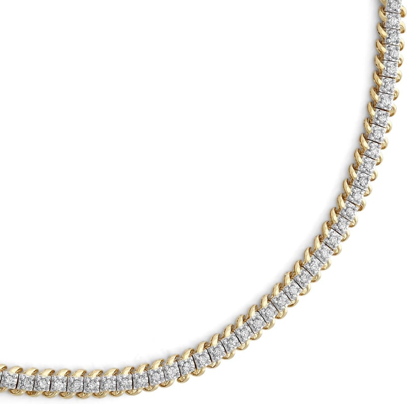 Diamond Tennis Bracelet in 10K White & Yellow Gold for Women