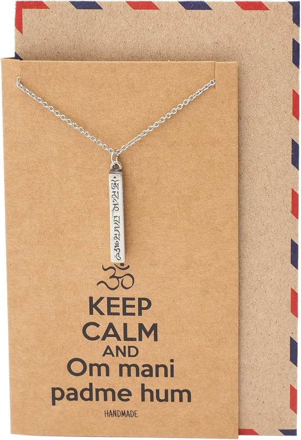 Inspirational Yoga Necklace with Om Pendant for Women