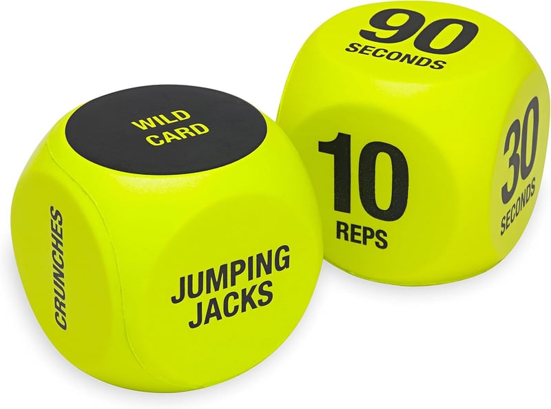 Group Fitness Exercise Dice - 6-Sided Workout Game with Carrying Bag