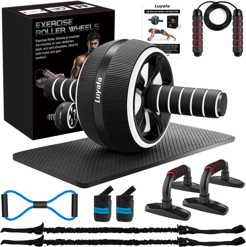 10-in-1 Ab Roller Wheel Kit for Core Strength Workout