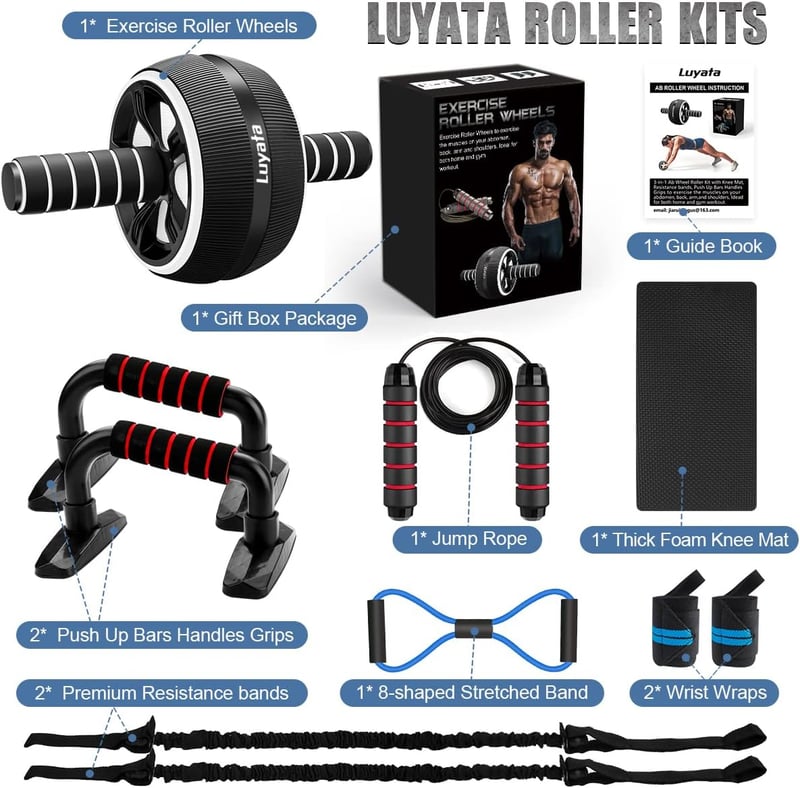 10-in-1 Ab Roller Wheel Kit for Core Strength Workout