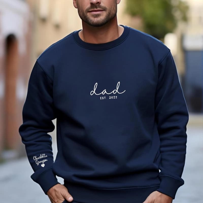 Father's Day Personalized Embroidered Dad Sweatshirt