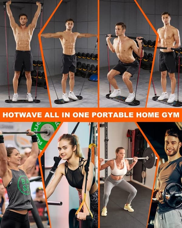 Portable Home Workout Kit with 16 Accessories & Push Up Board