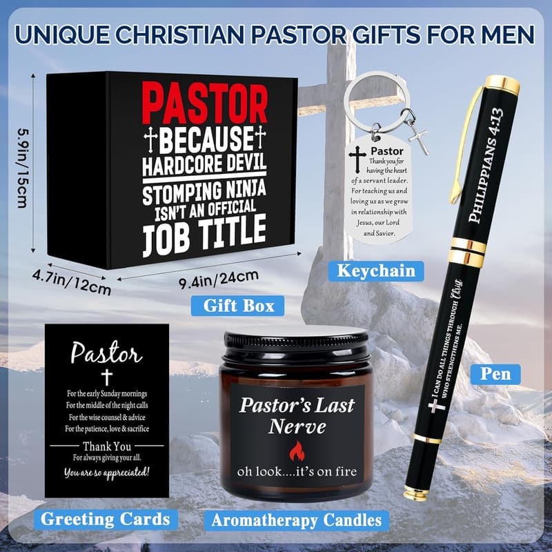 Pastor Appreciation Gift Set: Engraved Journal, Tumbler & More