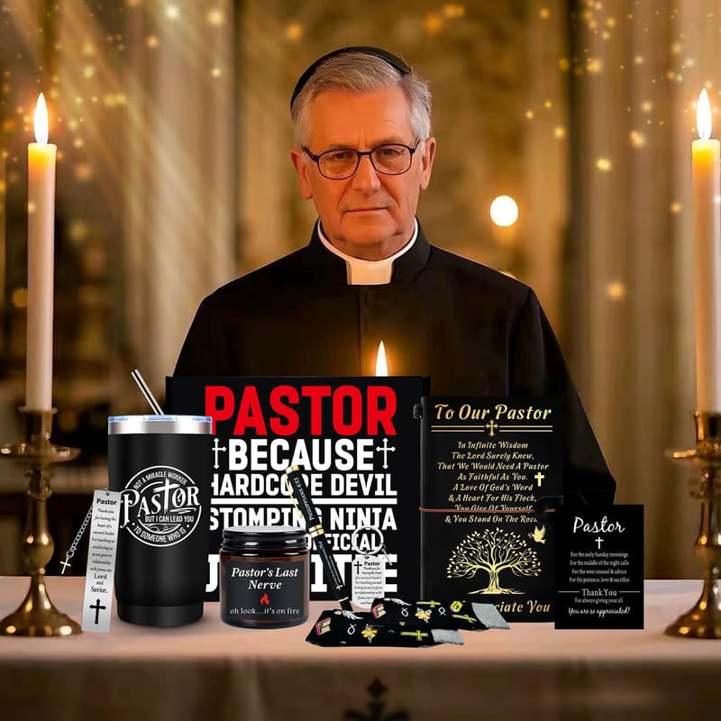 Pastor Appreciation Gift Set: Engraved Journal, Tumbler & More