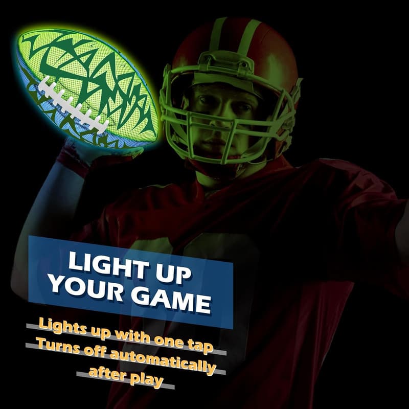 Glow in the Dark Football Toy - Light Up Sports Ball for Ages 6+