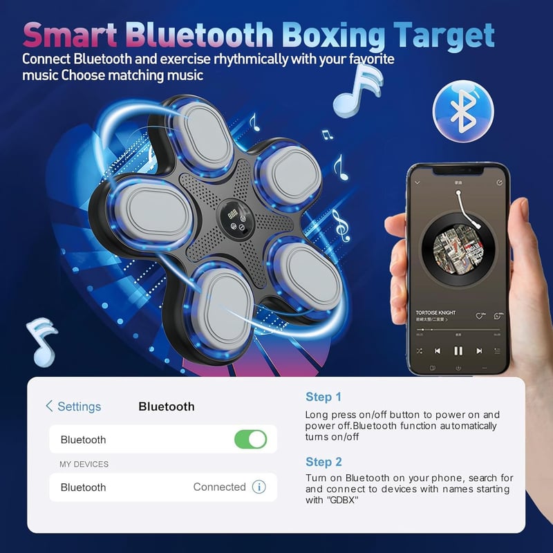Kids' Bluetooth Boxing Wall Pad - Ages 6+ Gift for Boys & Girls