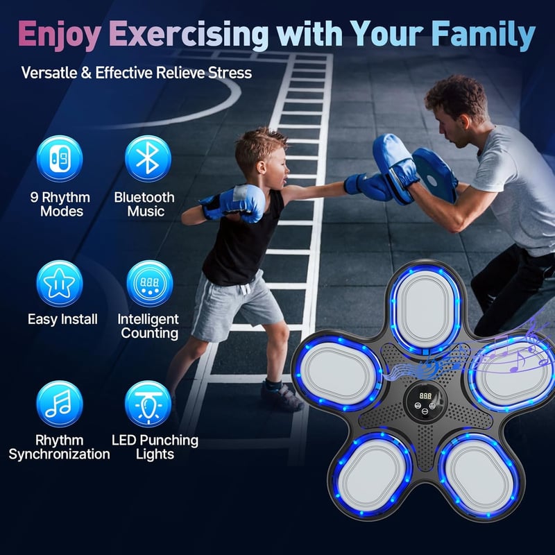 Kids' Bluetooth Boxing Wall Pad - Ages 6+ Gift for Boys & Girls