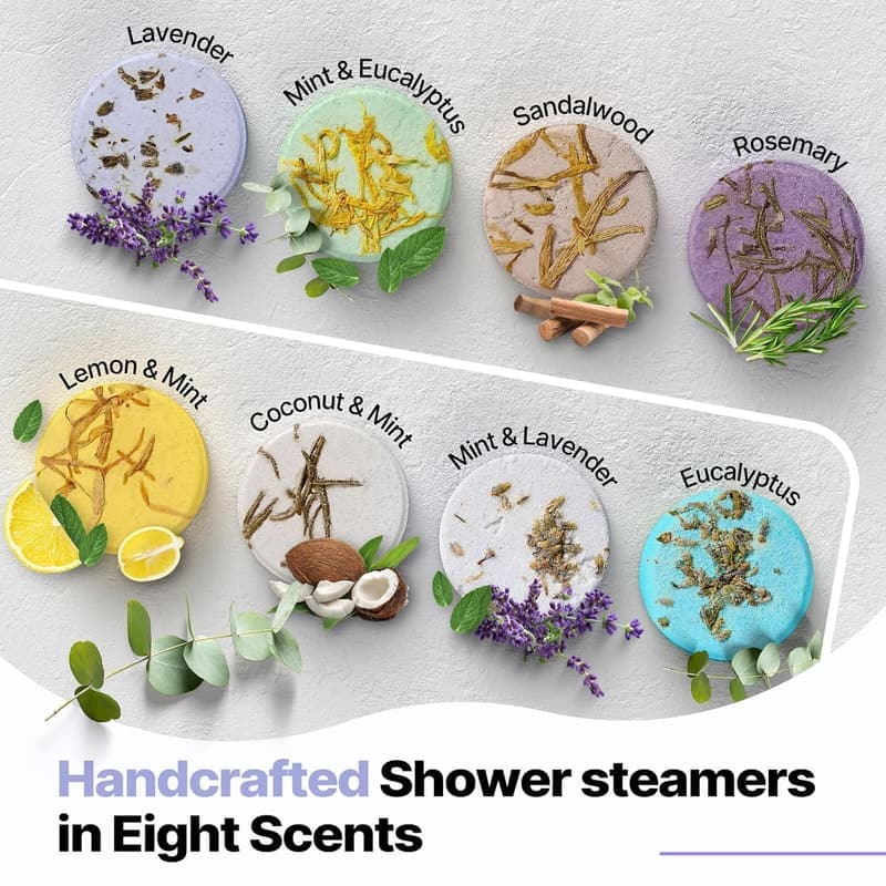 Aromatherapy Shower Steamers Gift Set for Women - 8 Pcs