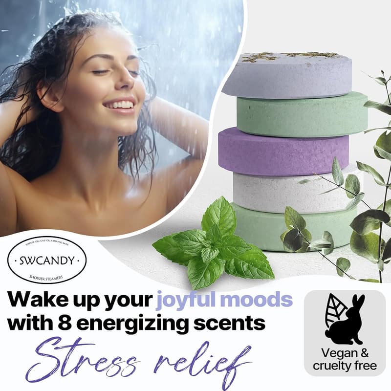 Aromatherapy Shower Steamers Gift Set for Women - 8 Pcs
