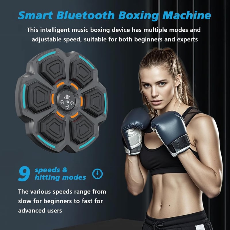 Wall-Mounted Bluetooth Boxing Trainer with Gloves for Family Fitness