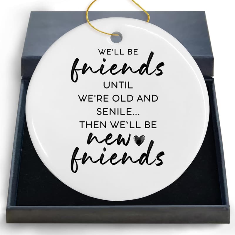 Funny Friendship Ceramic Ornaments for Christmas Decor