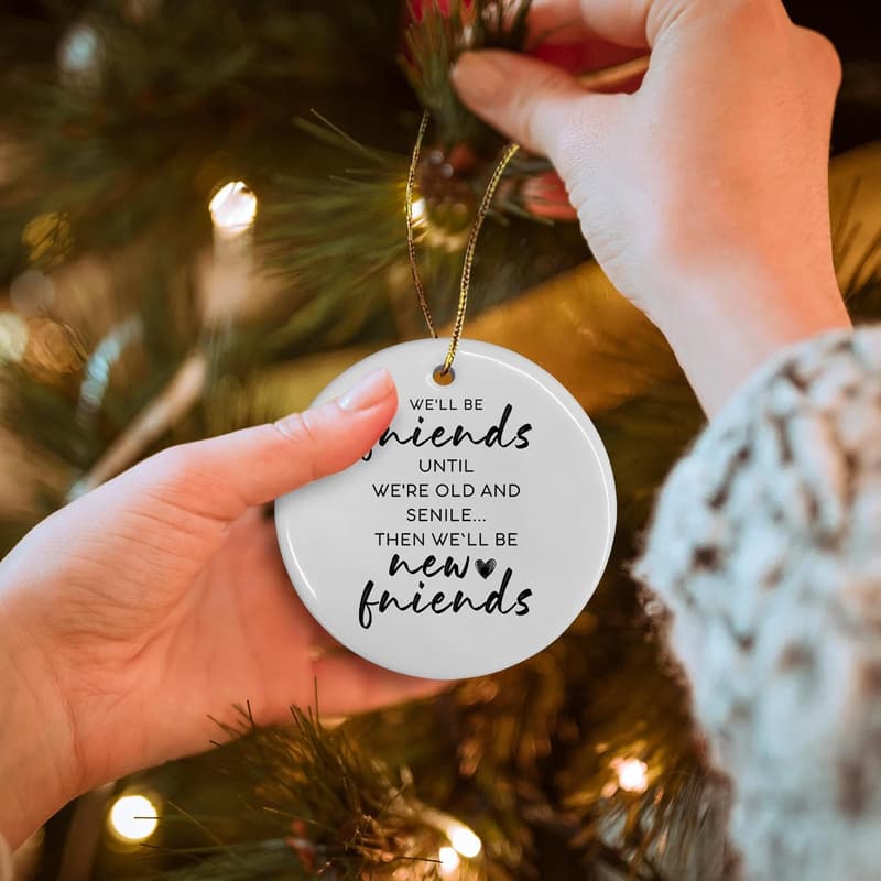 Funny Friendship Ceramic Ornaments for Christmas Decor