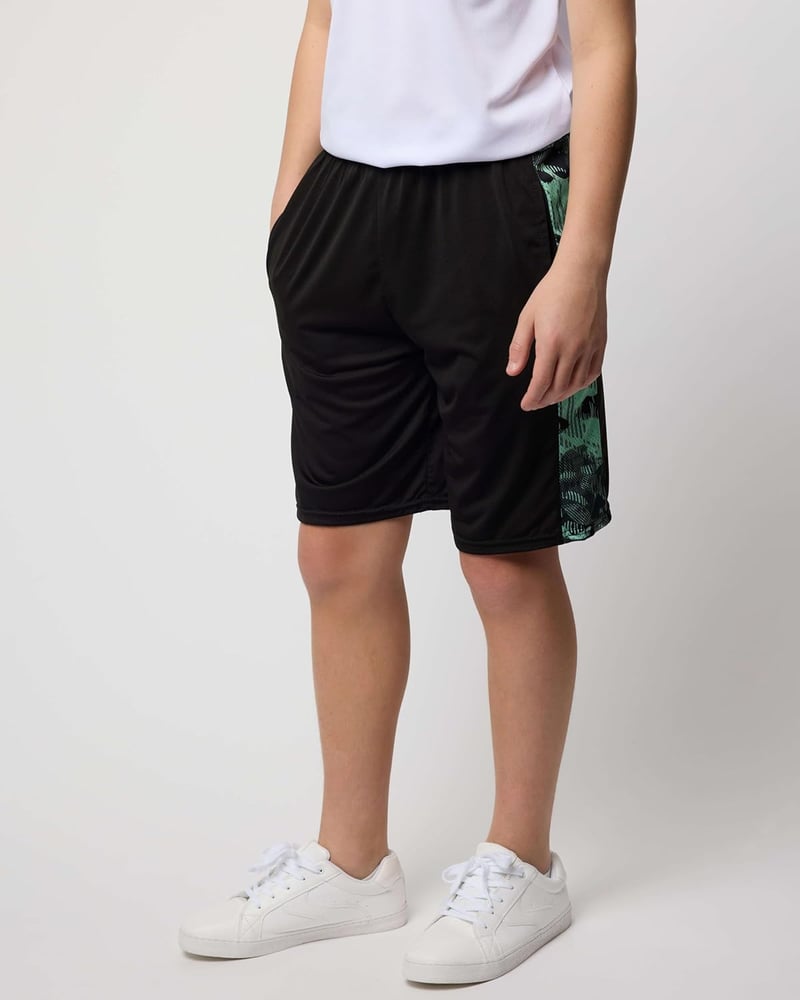 Youth Dry-Fit Athletic Basketball Shorts - 5-Pack with Pockets