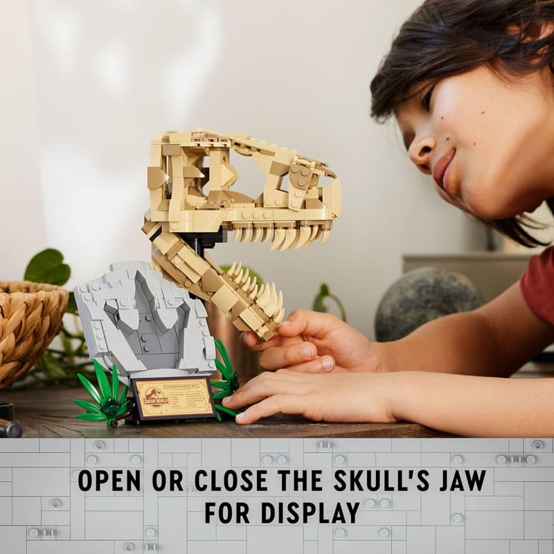 LEGO Jurassic World T. rex Skull Skeleton Model Set for Kids