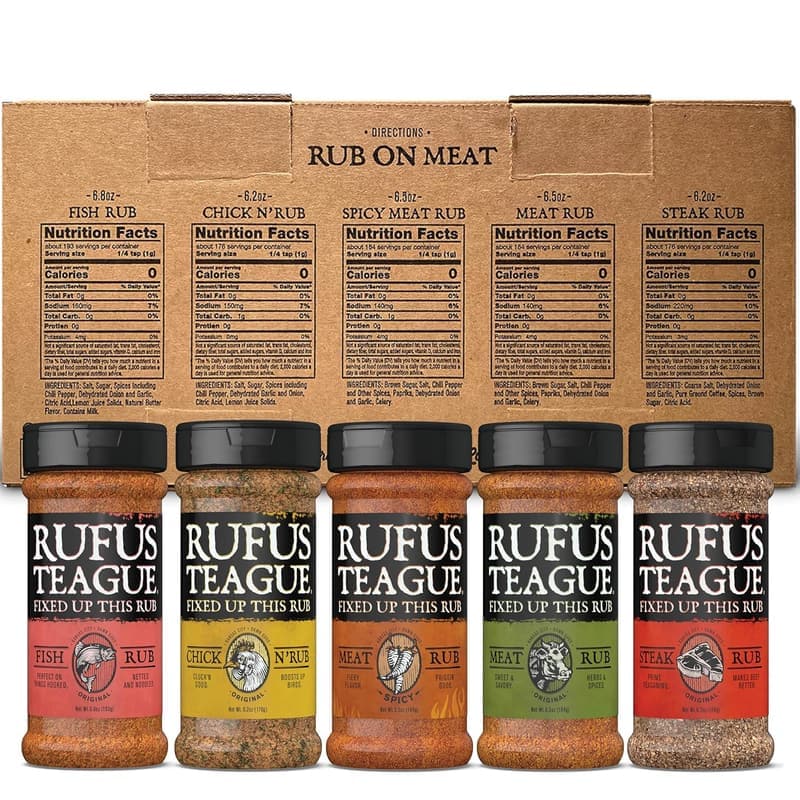BBQ Gift Set - 5 Flavor Dry Rubs for Grilling Meat