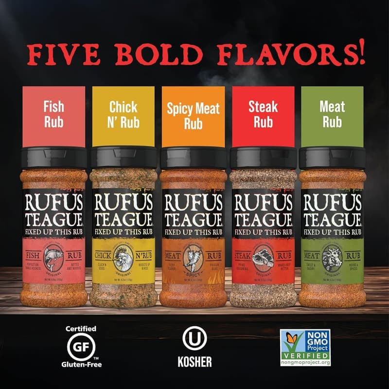 BBQ Gift Set - 5 Flavor Dry Rubs for Grilling Meat