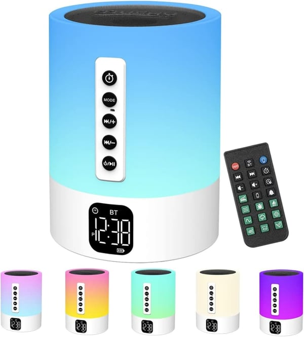 Multi-Color Changing Alarm Clock Bluetooth Speaker for Kids