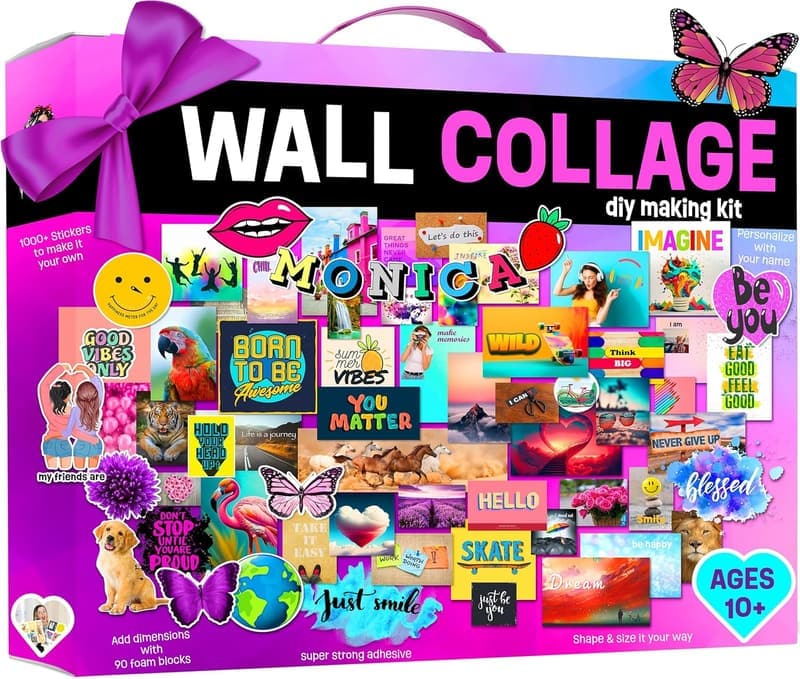 Teen Girl Room Wall Collage Kit - 1000+ DIY Crafts for Ages 10-16