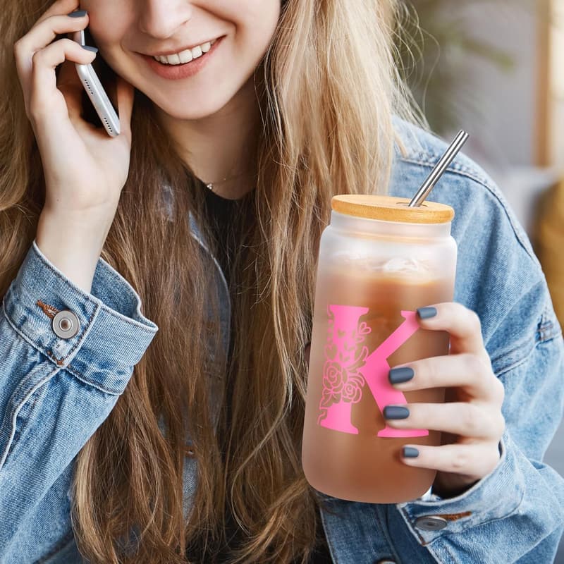 Pink Initial K Necklace - Trendy Gift for Teen Girls
