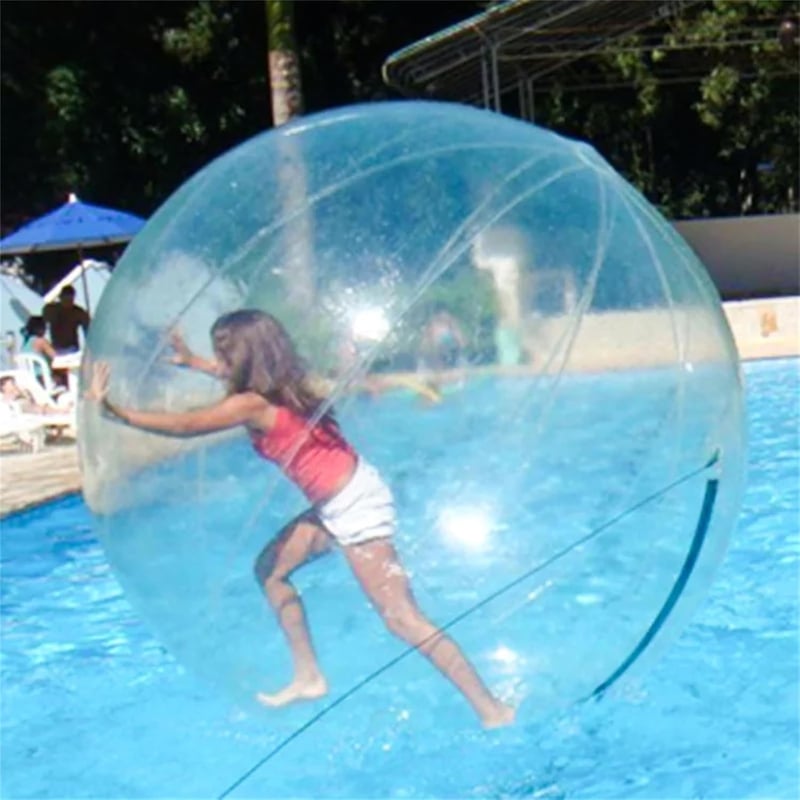 Inflatable Water Walking Ball - Clear PVC/TPU, 6.5ft